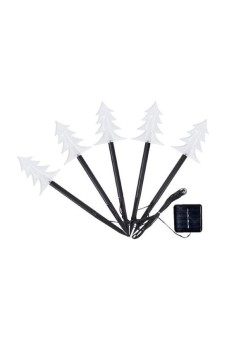 Set 5 Lampi solare LED de exterior Model Brad, pentru gradina, Flippy, 35.5 cm, Alb Cald