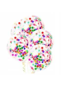 Set 10 Baloane din Latex, Flippy, Model Party Confetti, 30 cm, Multicolore, 2.8 g