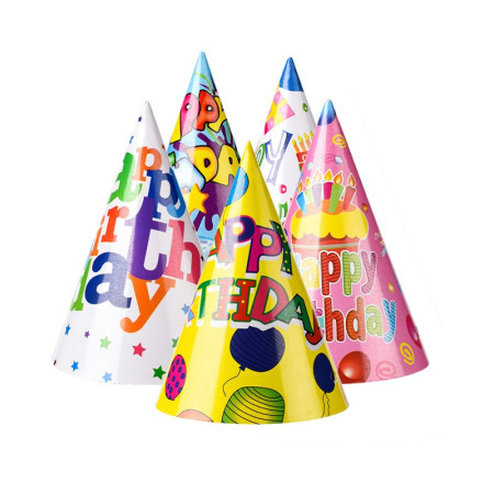 Set 6 Coifuri Happy Birthday, Flippy, Modele Diverse, pentru Petrecere, Tematica Aniversare, Multicolor