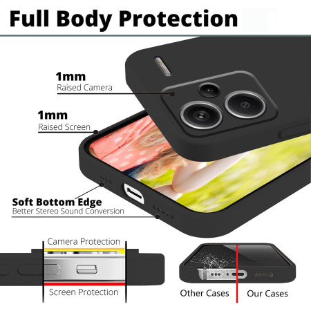 Husa de Protectie, Flippy, pentru Xiaomi Redmi Note 13 Pro Plus 5G, Liquid Silicone, cu Microfibra pe Interior, Protectie Antisoc, Compatibil Incarcare Wireless, Negru