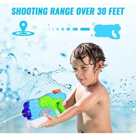 Pistol cu Apa pentru Copii, Rezervor, Pentru Piscina/Plaja, Flippy, 6ani+,  Verde/Albastru, 550ML