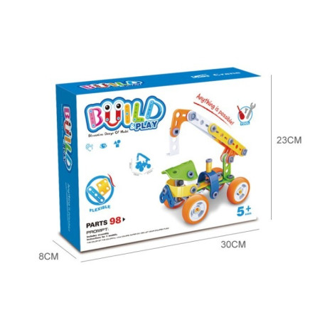 Set pentru construit masini, Flippy, Educativ si creativ, 98 piese