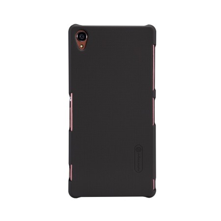 Husa Sony Xperia Z3 Nillkin Frosted Shield Negru + Folie de protectie