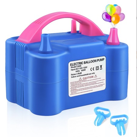 21*14*17cm - Automatic double-hole air outlet electric multi-function 73005 blue balloon pump