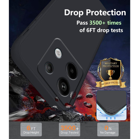 Husa de Protectie, Flippy, pentru Xiaomi Redmi Note 13 5G, Liquid Silicone, cu Microfibra pe Interior, Protectie Antisoc, Compatibil Incarcare Wireless, Negru