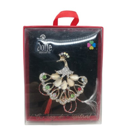 Martisor Brosa VINTAGE V12 Paun  8cm x 10cm