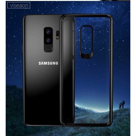 Husa Samsung Galaxy S9 Plus Tpu Transparent cu margini colorate negru