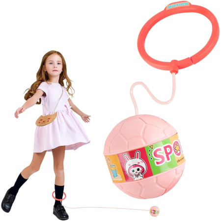 Minge pentru Sarit, Flippy, Tip Coarda Hula Hoop, Cerc 12 cm, Coarda 52 cm, Minge 12 x 11 cm, Functie Iluminat, 4-6 Ani, Plastic, Roz