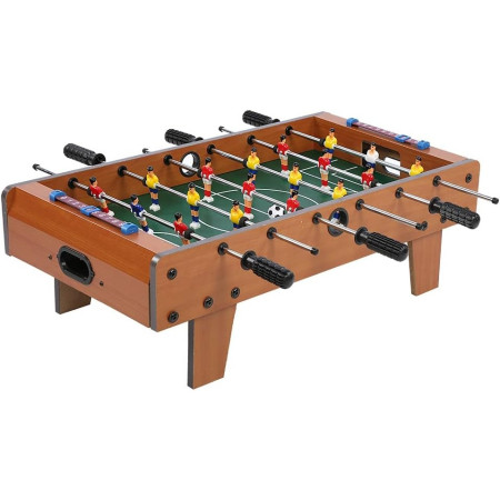 Masa de fotbal cu teren si 18 jucatori Flippy, cu tablou pentru scor, din metal, lemn si ABS, 50 x 25 x 15.5 cm, pentru copii