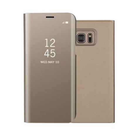 Husa Samsung Galaxy A70, Flip Cover Oglinda, Auriu