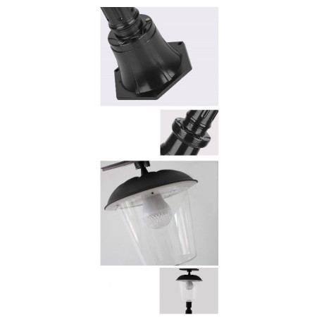 Lampa solara de tip stalp pentru gradina, Flippy, Alb Cald