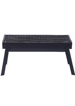 Gratar Portabil, Flippy, Confectionat din Metal, pentru Picnic, Gradina, Terasa, Camping, Dimensiuni Reduse, 60x22x23 cm, Negru