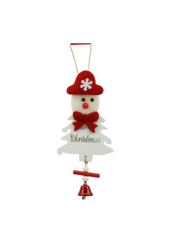 Ornament de brad om de zapada, Flippy, alb, lemn, 20 cm