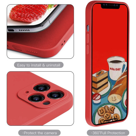 Husa protectie compatibila cu Apple iPhone 11 Pro Liquid Silicone Case Rosu