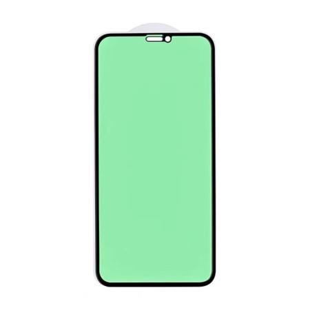 Folie de Sticla Securizata pentru Apple iPhone 15, Flippy, Lumina Verde Anti-Blue Ray, Auto-Aplicare, Protectie Completa 9D, Verde