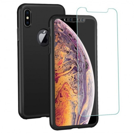 Husa Apple iPhone XS Max Full Cover 360 Negru + Folie de protectie