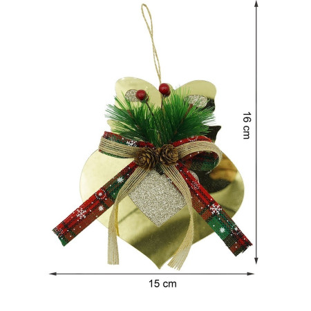 Ornament brad, Flippy, Inima, Auriu, Lucios, 15*16CM, Acril, Interior/ Exterior