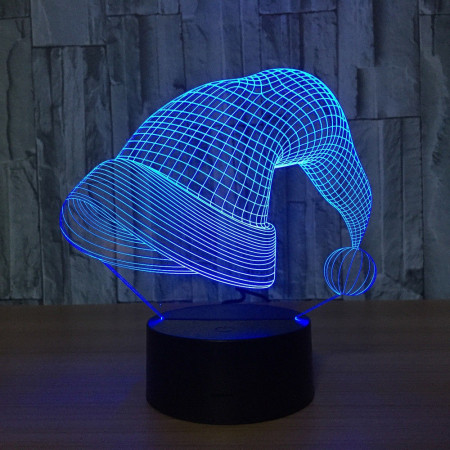 Lampa de Craciun cu Telecomanda si Baterii/USB 3D Model Caciula Mosului Multicolor