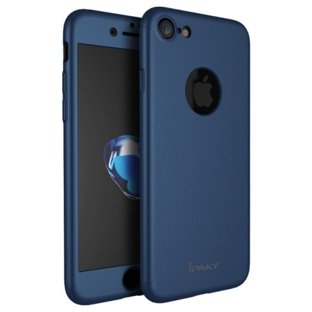 Husa Apple iPhone 7 IPAKY Full Cover 360 Albastru + Folie Cadou