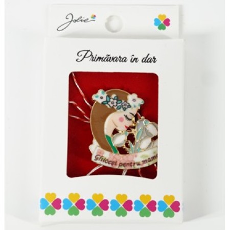 Martisor Brosa Mica in Cutie, Dimensiune Brosa 2.5-3 cm, Material Metal, Model 