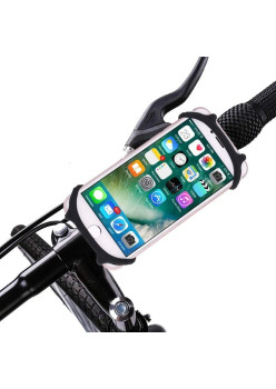 Suport Telefon pentru Bicicleta, Motocicleta, Trotineta,  din Silicon 4-7 inch, Negru