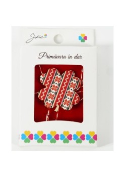 Martisor Brosa Mica in Cutie, Dimensiune Brosa 2.5-3 cm, Material Metal, Model Trifoi Traditional