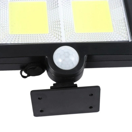 Lampa solara Flippy cu senzor de miscare, 108 COB LED, 2 grile, 2400lm, ip65, negru