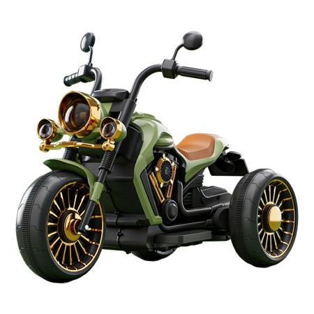 Motocicleta Electrica Flippy, cu Acumulator, Telecomanda, Bluetooth, Sistem Anti-Rasturnare, Sistem de Lumini si Sunet, 1-8 Ani, 93 x 48 x 63 cm, Verde