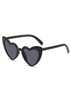 Ochelari in Forma de Inima, Flippy, pentru Petrecerea Burlacitelor, Tematica Nunta, Protectie Soare, 14.7x4.9x14.2 cm, Negru