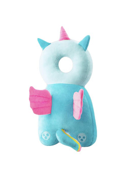 Perna tip Rucsac pentru Protectia Capului, Flippy, Tetiera tip Unicorn, pentru Bebelusi, 33x6x19 cm, 180 g, Albastru