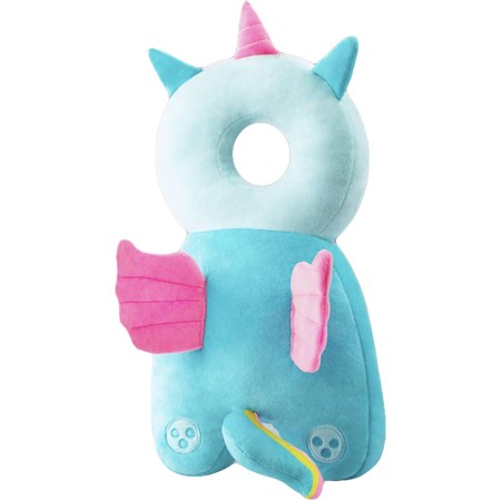 Perna tip Rucsac pentru Protectia Capului, Flippy, Tetiera tip Unicorn, pentru Bebelusi, 33x6x19 cm, 180 g, Albastru