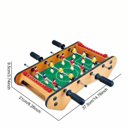 Masa de fotbal cu teren si 12 jucatori Flippy, 4 manere, cu Tablou pentru Scor, din Metal, Lemn si ABS, 37.5 x 21 x 9.5 cm, Margini Rotunjite, pentru copii/adulti