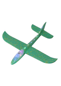 Avion Planor Flippy, cu Lumini pe Toata Lungimea, din Poliester, 48 cm, Verde