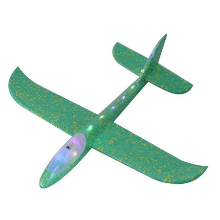 Avion Planor Flippy, cu Lumini pe Toata Lungimea, din Poliester, 48 cm, Verde