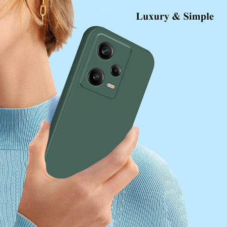 Husa de Protectie, Flippy, pentru Xiaomi Redmi Note 12 Pro 5G, Liquid Silicone, cu Microfibra pe Interior, Protectie Antisoc, Compatibil Incarcare Wireless, Verde