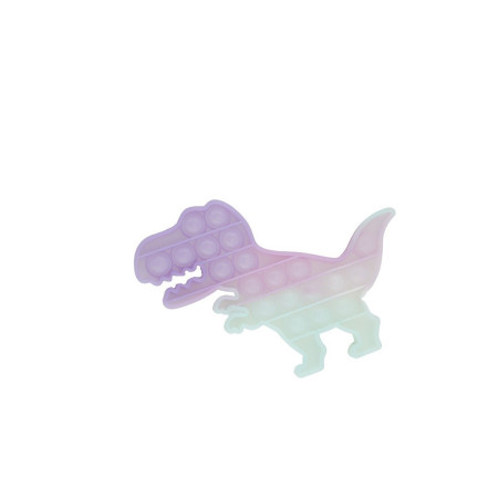 Jucarie antistres din silicon, Flippy®, Pop it Now and Flip It, Dinozaur, Transparent