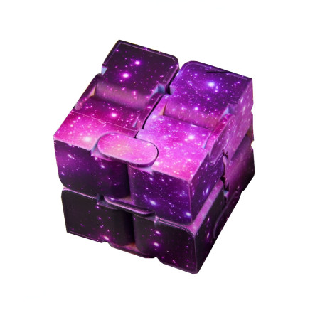 Jucarie Interactiva Antistres cu Miscari Infinite, Cub Magic, 3 ani, 4x4x4cm, Violet