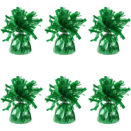 Greutate pentru Baloane cu Heliu, Flippy, din Folie cu Franjuri, 170g, 13 x 5 x 3 cm, Verde