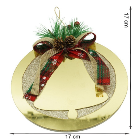 Ornament brad, Flippy, Clopotel, Auriu, Lucios, 17*17CM, Acril, Interior/ Exterior