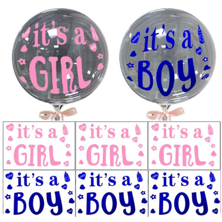 Sticker Autocolant, Flippy, Tematica Gender Reveal, Model Scris It's a Girl, 19.5x27.5 cm, Roz