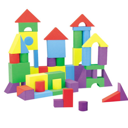 Set Blocuri de Constructie din Spuma EVA, Flippy, 29 de Piese, Interactive, 24.5x16x3.7 cm, Multicolor