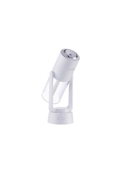 Umidificator si Purificator aer ultrasonic portabil, rezervor 200ml, cu ioni negativi, LED 7 culori, rotatie 360 grade, Alb