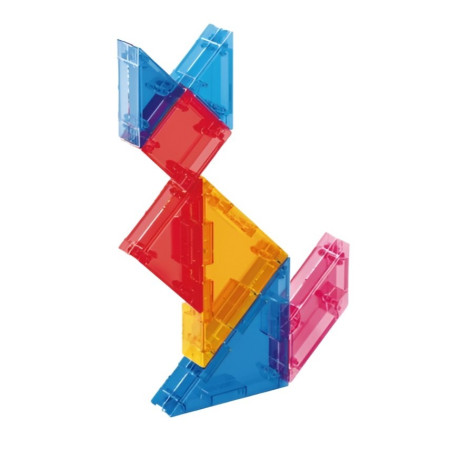 Joc Magnetic Tangram, Flippy, 7 Piese Magnetice, Forme Geometrice, 3 Ani, EVA, ABS, Magnet, 10.5 x 10.5 x 2.2 cm, Multicolor