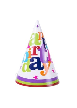 Set 6 Coifuri Happy Birthday, Flippy, pentru Petrecere, Tematica Aniversare, 19x15 cm, Multicolor