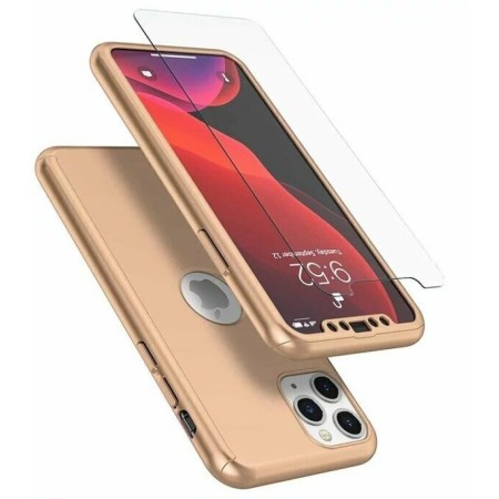 Husa de protectie Flippy compatibila cu Apple iPhone 13 Mini, Full Cover 360, Auriu + Folie de protectie