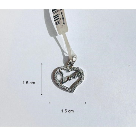 Pandantiv, Jolie Silver, Argint 925, Model Inima Love, 1.2 g, 1.5 x 1.5 cm