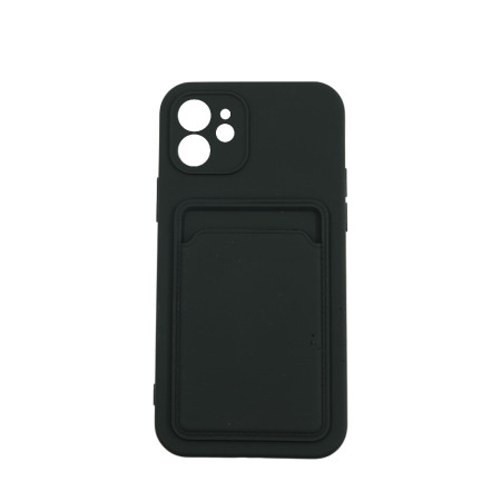 Husa protectie Flippy cu suport card compatibila cu Apple iPhone 12 Negru