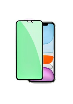 Folie de Sticla Securizata pentru Apple iPhone 15 Plus, Flippy, Lumina Verde Anti-Blue Ray, Auto-Aplicare, Protectie Completa 9D, Verde