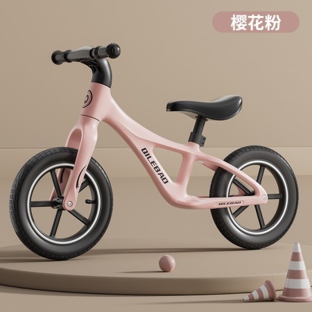 Children's balance bike without pedals 2 in 1 sliding scooter - Color: Sakura Pink 14 inches