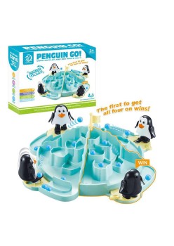 Joc Interactiv pentru Copii, Flippy, Batalia Pinguinilor, 3 ani+, Tabla de Joc, Figurine Pinguini, Mingi, Multicolor